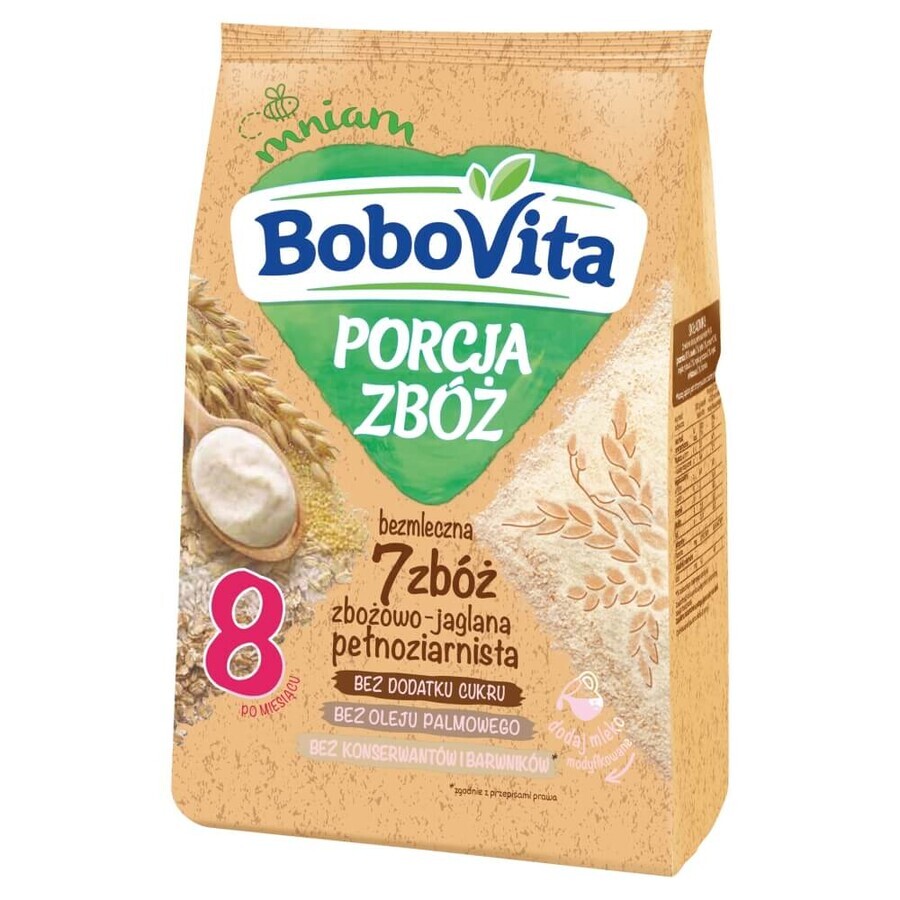 BoboVita Porcja Zbóż porridge 7 céréales, bouillie de céréales et d'oeufs, sans lait, sans sucre ajouté, après 8 mois, 170 g