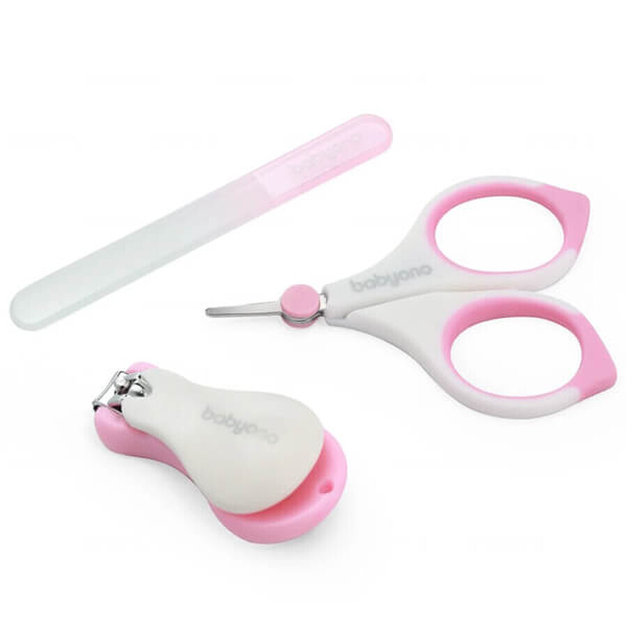 BabyOno, set per la cura delle unghie di bambini e bambine, rosa, 398/02