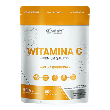 Wish Vitamin C, acide L-ascorbique, 500 g