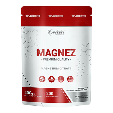 Wish Magnesium, citrat de magneziu, 500 g