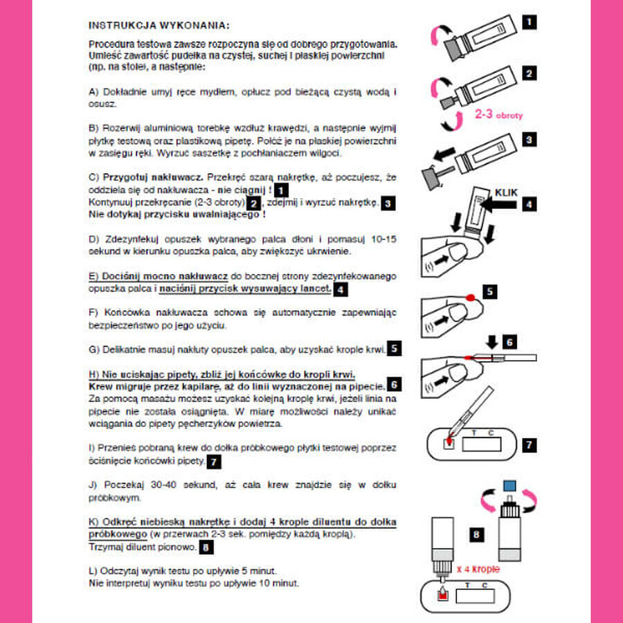 LabHome Babycheck-1, test di gravidanza WB da puntura di sangue, 1 pezzo