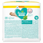 Pampers Sensitive, toallitas húmedas, 4 x 52 piezas