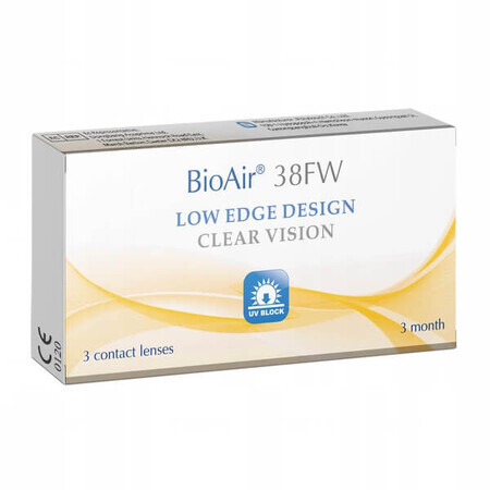 BioAir 38FW, lentes de contacto, cuarto, -3.00, 3 uds.