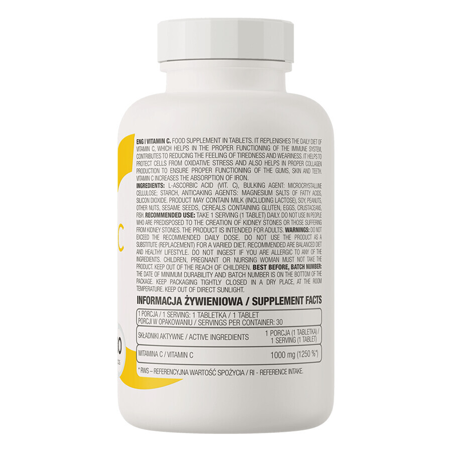 OstroVit Vitamin C 1000 mg, 30 Tabletten