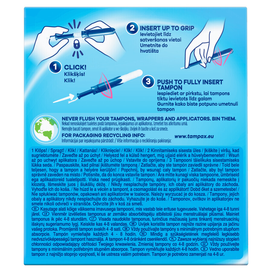 Tampax Compak Pearl, assorbenti igienici con applicatore, Super, 16 pz.