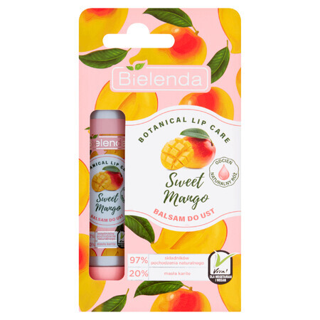 Bielenda Botanical Lip Care, Baume à lèvres à la mangue douce, teinte rose naturel, 10 g