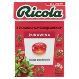 Ricola Cranberry, Zwitsers kruidensnoepje, cranberry, suikervrij, 27,5 g