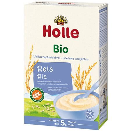 Terci de orez Holle Bio, cereale integrale, fără lapte, fără gluten, după 5 luni, 250 g