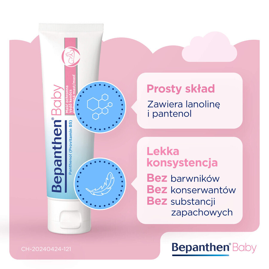 Set Bepanthen Baby, pommade protectrice contre l'érythème fessier des bébés, 2 x 100 g