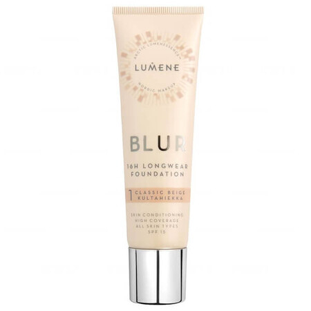 Lumene Blur, Fond de teint lissant, No. 1, Classic Beig, 30 ml