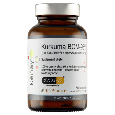 Kenay Curcuma BCM-95 avec Pipérine, 60 gélules