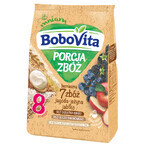 BoboVita Porcja Zbóż Porridge 7 céréales, myrtille, mûre, pomme, sans produits laitiers, sans sucre ajouté, après 8 mois, 170 g