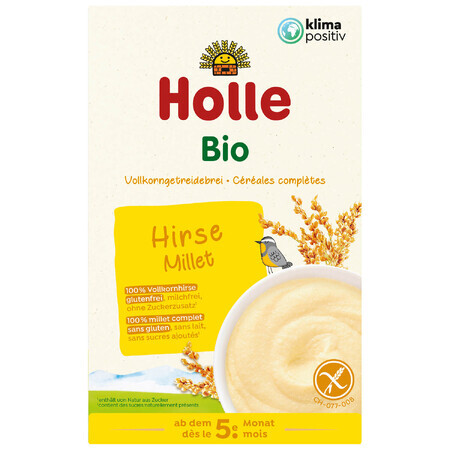 Bouillie de millet complet Holle Bio, sans produits laitiers, après 5 mois, 250 g