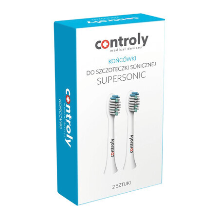 Controly, embouts de remplacement pour la brosse à dents sonique Supersonic, 2 pièces