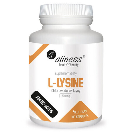 Aliness L-Lysine, L-lysine 500 mg, 100 gélules végétales