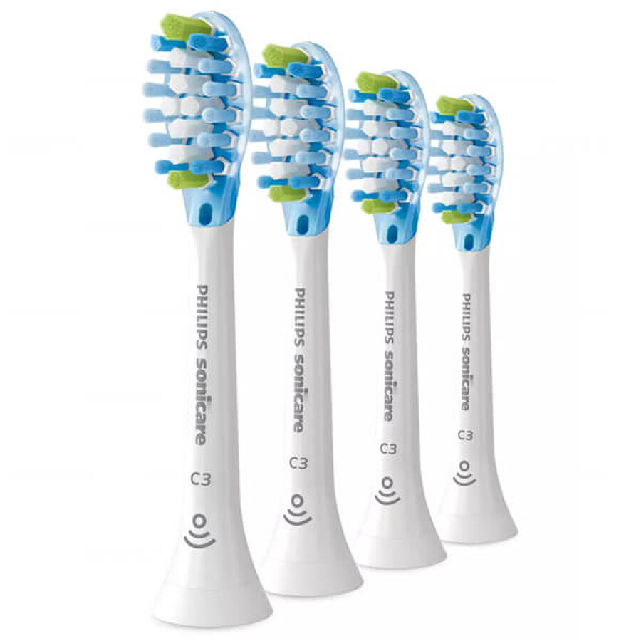 Philips, embouts de remplacement pour brosse à dents sonique Sonicare C3 Premium Plaque Defence, HX9044/17, blanc, 4 pièces