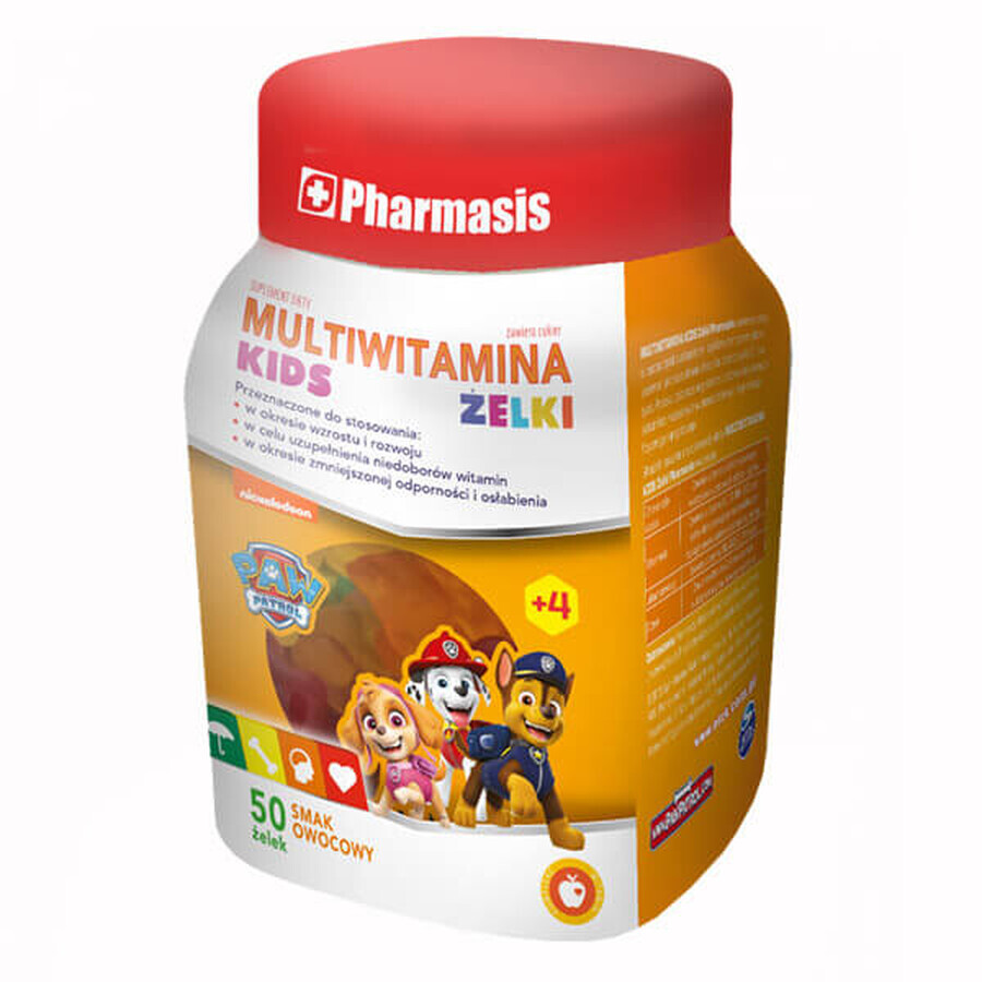 Pharmasis Multivitamin Kids, bonbons pour enfants de plus de 4 ans, goût fruits, 50 pièces