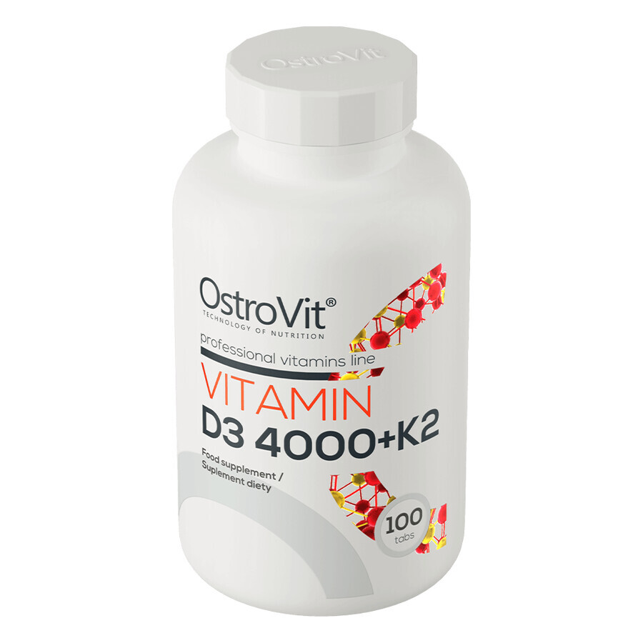 OstroVit Vitamine D3 4000 + K2, 100 comprimés