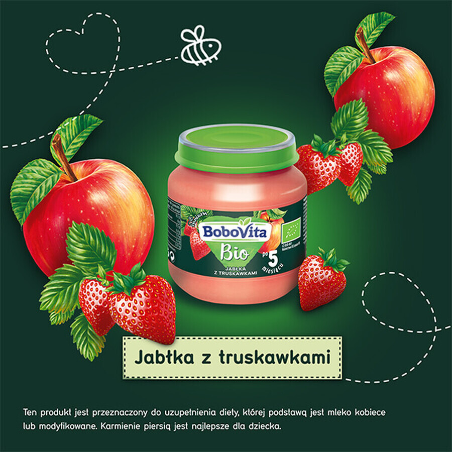 BoboVita Bio-Dessert, Apfel und Erdbeere nach 5 Monaten, 125 g