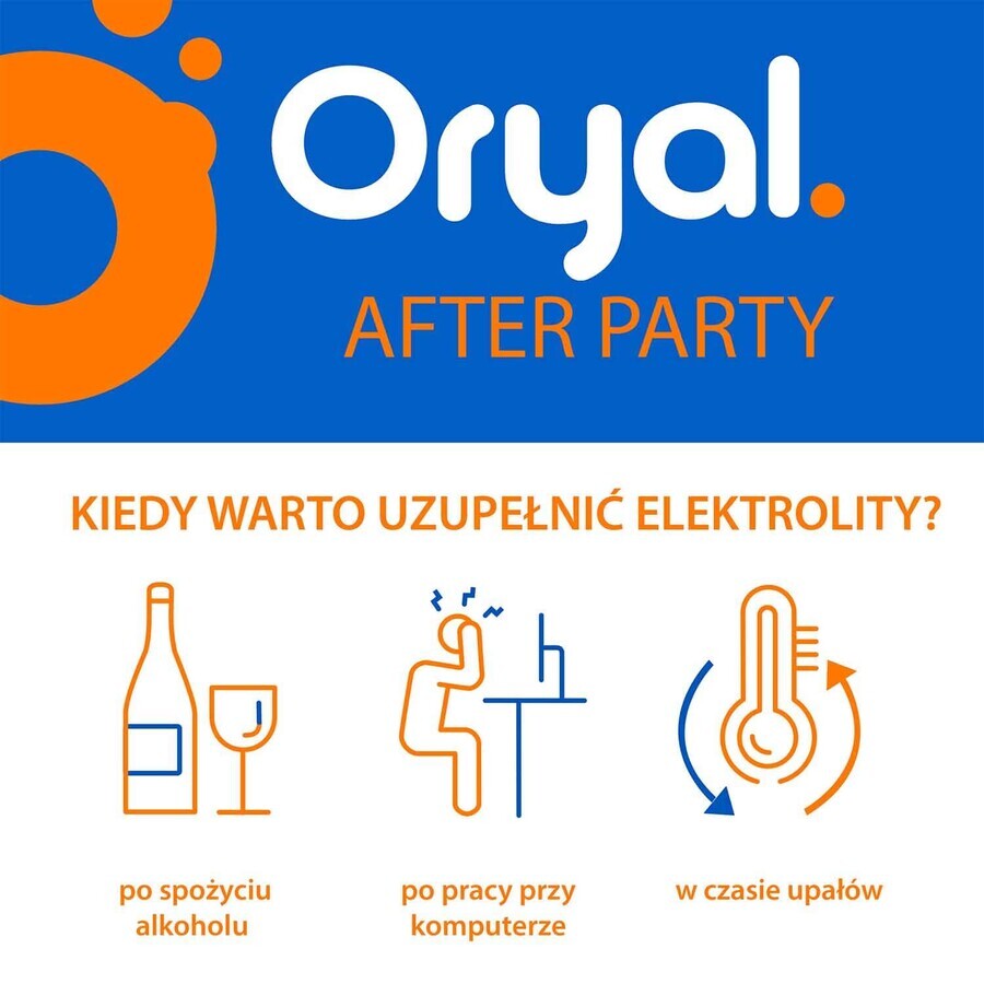 Oryal After Party, arôme orange, 18 comprimés effervescents