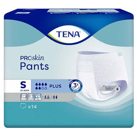 Tena Pants Proskin, slip absorbant, taille S, 65-85 cm, Plus, 14 pièces