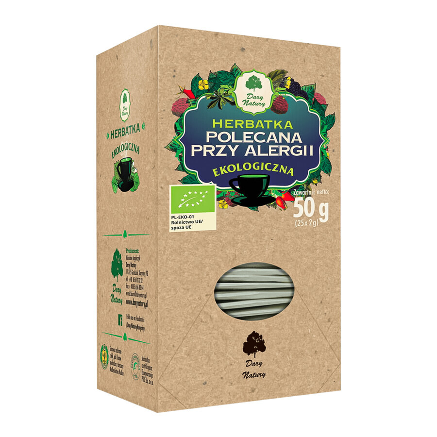 Dary Natury Té Recomendado para Alergias, ecológico, 2 gx 25 sobres