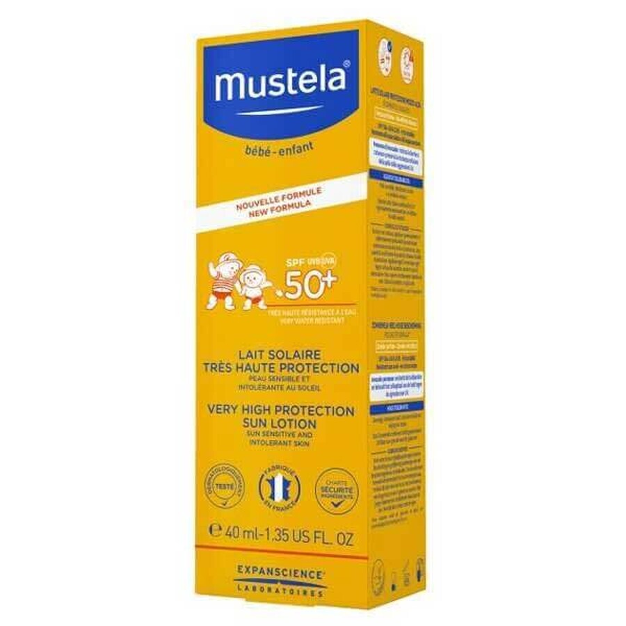 Mustela set, Little atopic on holiday 2, lait solaire SPF 50 +, 40 ml + Stelatopia, lotion émolliente, 40 ml