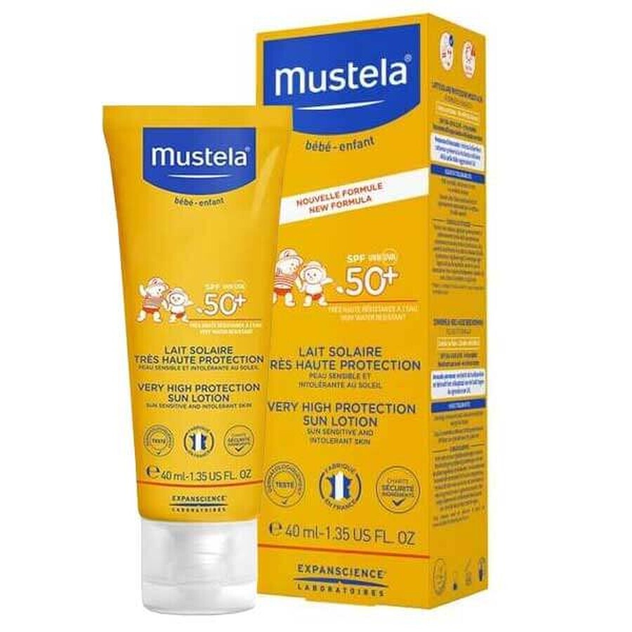 Mustela set, Little atopic on holiday 2, lait solaire SPF 50 +, 40 ml + Stelatopia, lotion émolliente, 40 ml