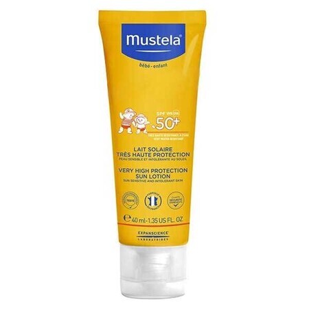 Mustela set, Little atopic on holiday 2, lait solaire SPF 50 +, 40 ml + Stelatopia, lotion émolliente, 40 ml