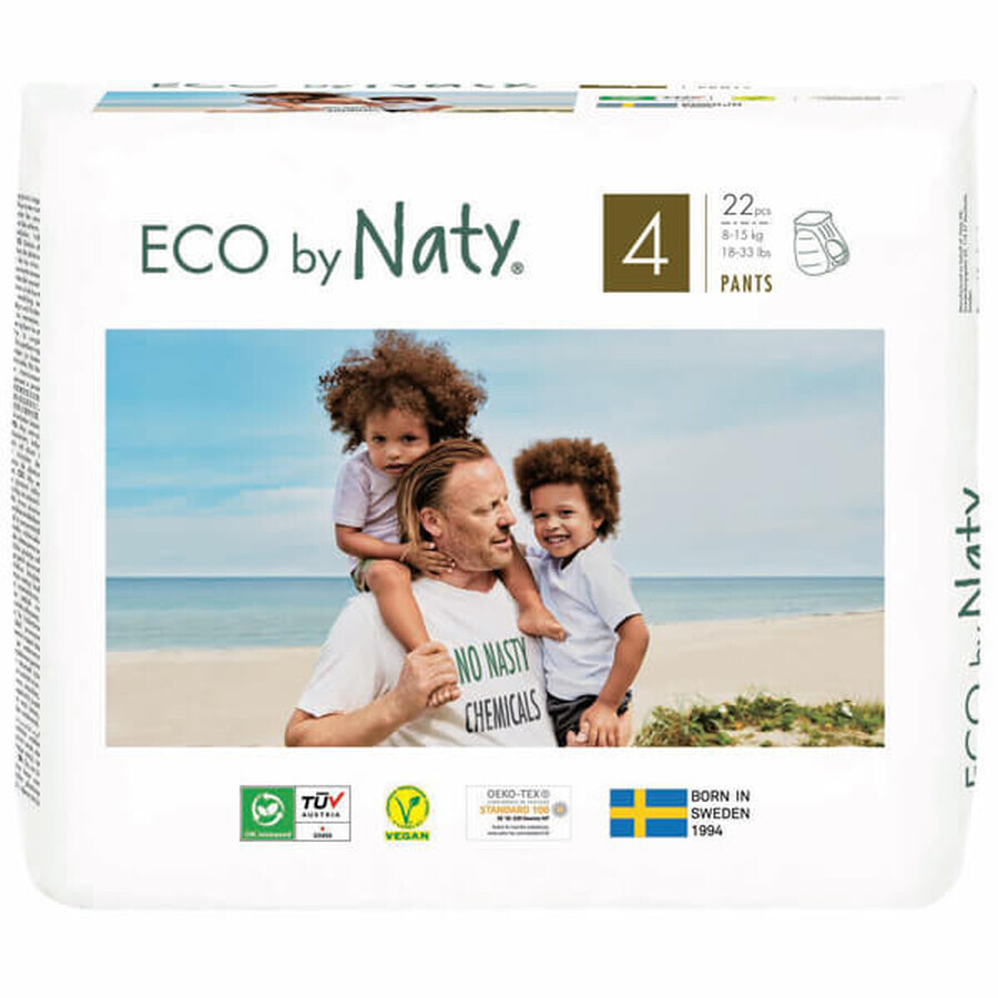 Eco By Naty, couches taille 4, 8-15 kg, 22 pcs