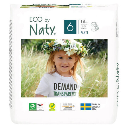 Eco By Naty, couches taille 6, à partir de 16 kg, 18 pièces