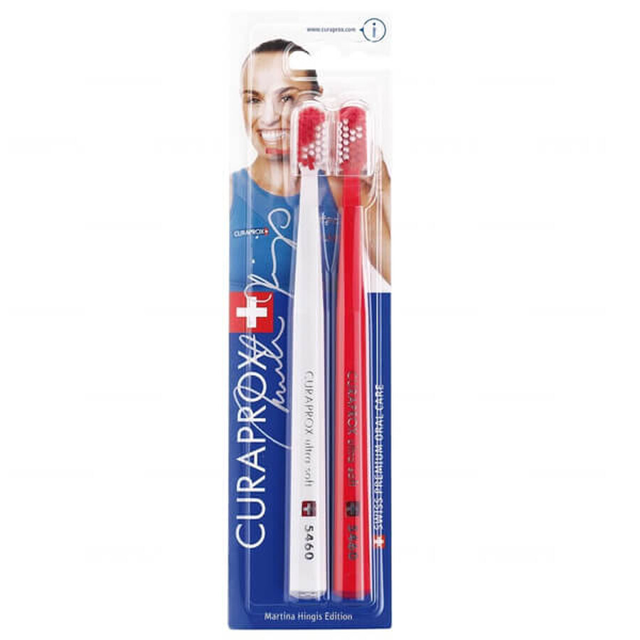 Curaprox CS 5460 Martina Hingis, brosse à dents, ultra souple, 2 pièces