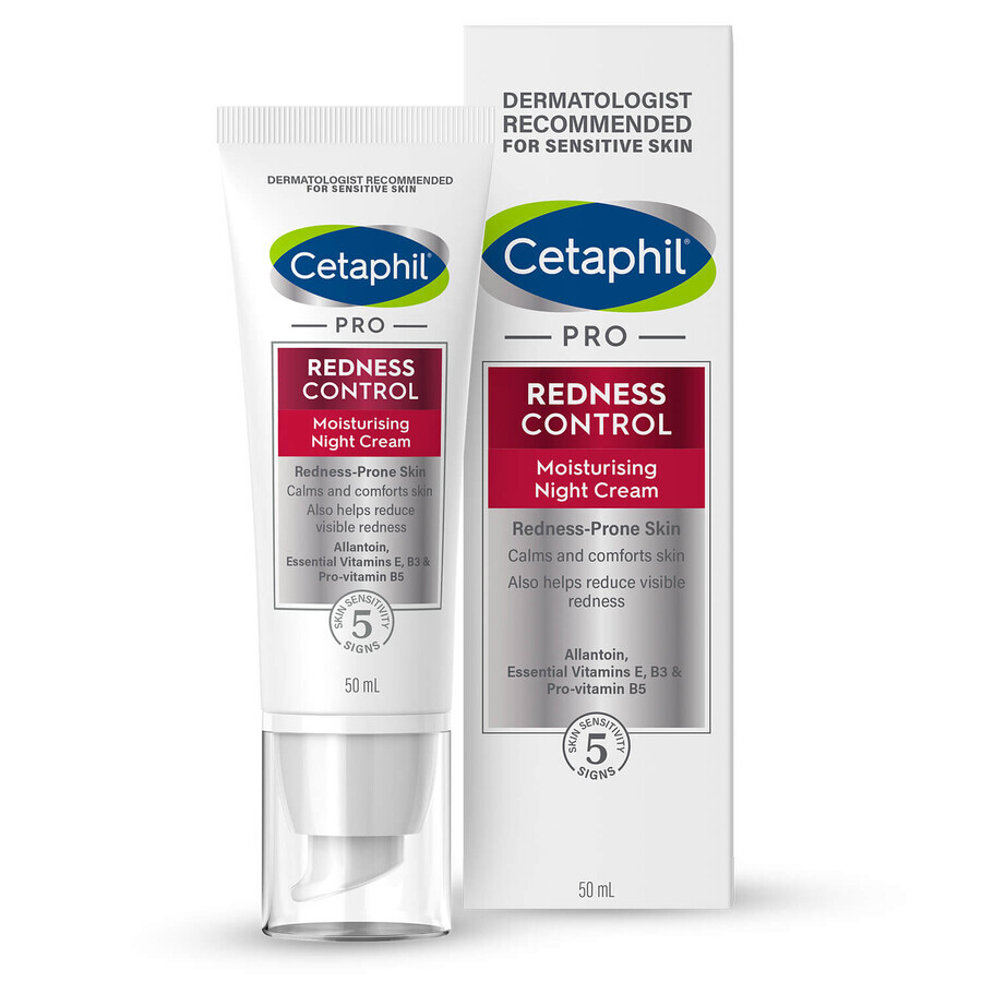 Cetaphil Pro Redness Control, crème de nuit hydratante, peau sensible, 50 ml