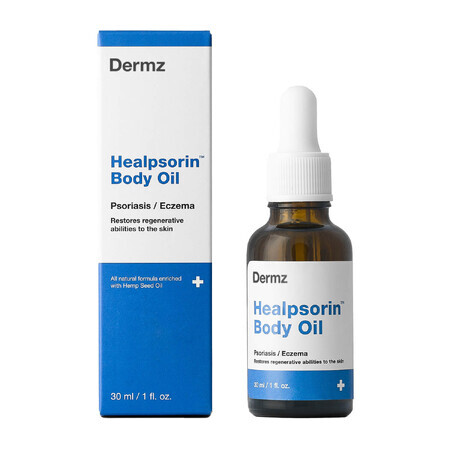 Healpsorin, huile de chanvre pour le corps et le visage pour le psoriasis et la dermatite atopique, 30 ml