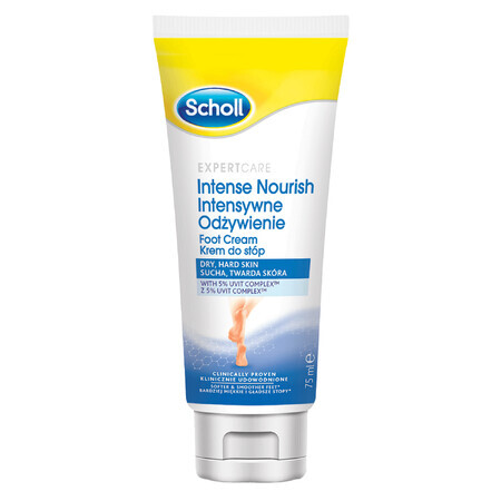 Scholl, crème pour les pieds, soin intensif, 75 ml