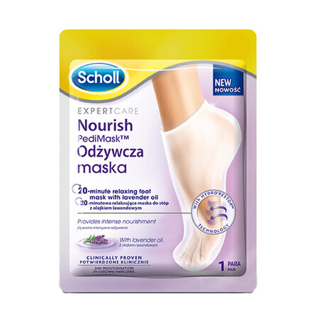 Scholl PediMask, nourishing foot mask with lavender oil, 1 pair