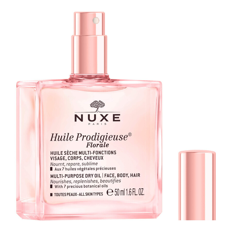 Nuxe Huile Prodigieuse Florale, huile de soin sèche pour le corps, le visage et les cheveux, 50 ml