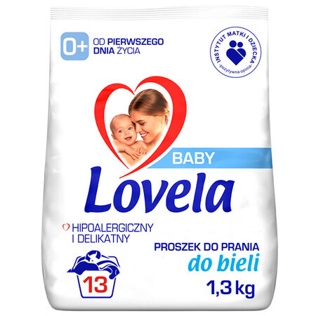 Lovela Baby, pudră pentru spălarea hainelor pentru copii, hipoalergenică, albă, de la naștere, 1.3 kg