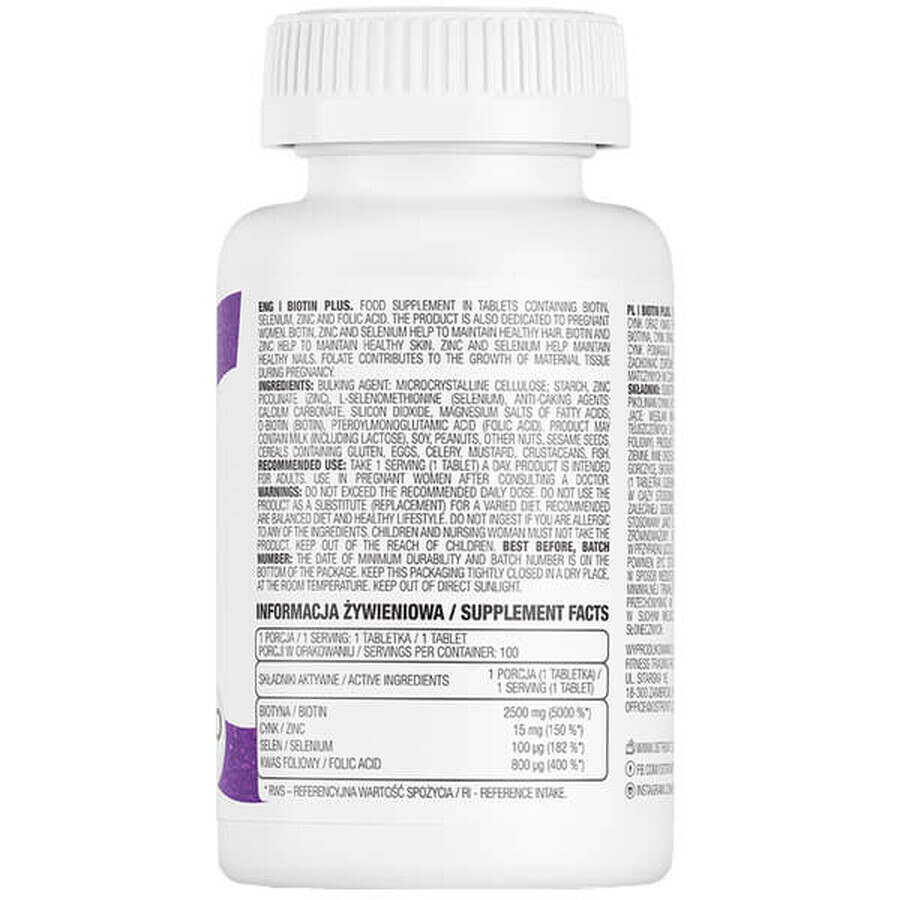 OstroVit Biotin Plus, 100 comprimés