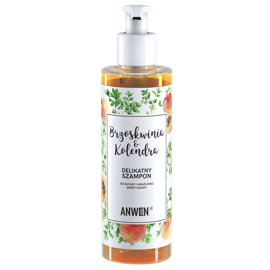 Anwen Peach and Coriander, shampooing doux pour cuir chevelu sec et sensible, 200ml