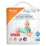 AKUKU Baby Soft, tampoane sanitare de unică folosință, 40 x 60 cm, A0500, 15 buc