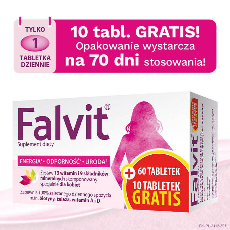 Falvit, 60 comprimés + 10 comprimés gratuits