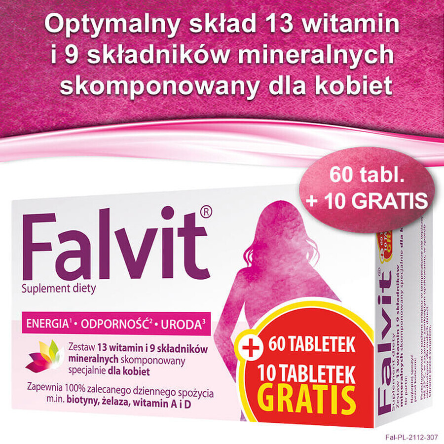 Falvit, 60 comprimés + 10 comprimés gratuits