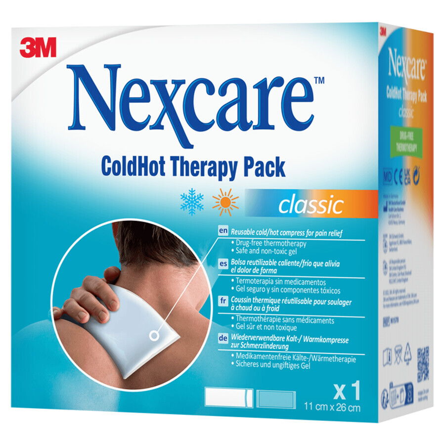 Nexcare ColdHot Classic, poche de gel chaud-froid, 11 cm x 26 cm, 1 pièce