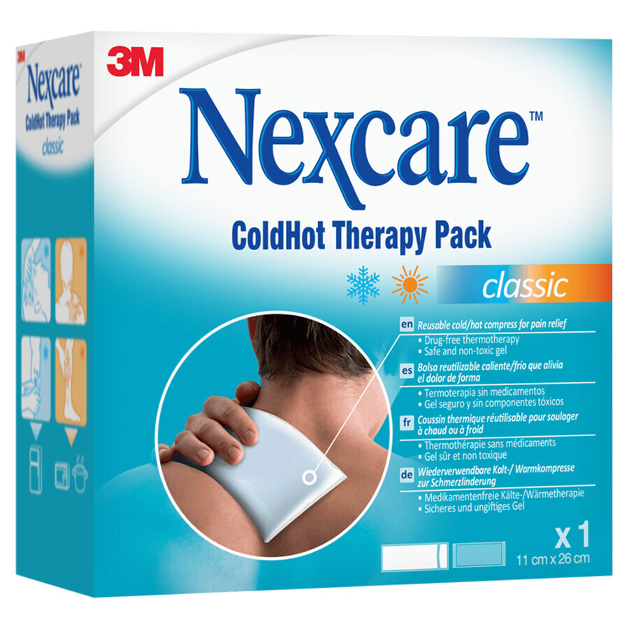 Nexcare ColdHot Classic, poche de gel chaud-froid, 11 cm x 26 cm, 1 pièce