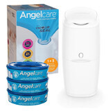 Angelcare, Poubelle à couches classique, blanche, 1 pièce + recharge, 3 pièces