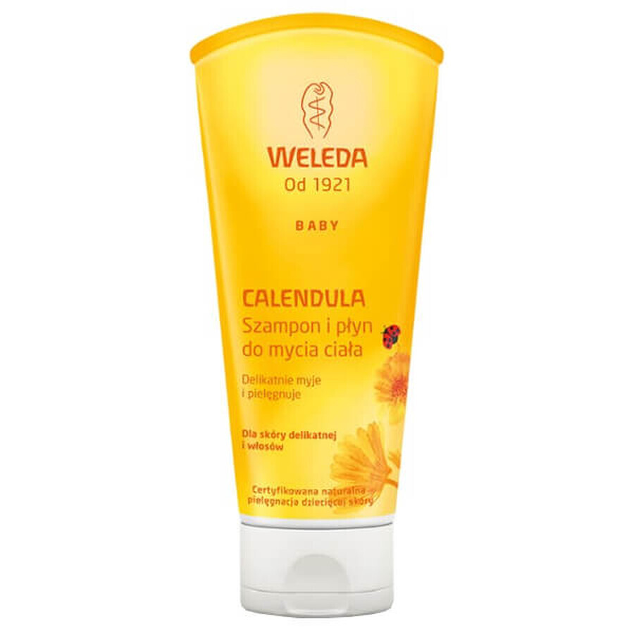 Weleda Calendula, shampooing et gel douche, peau sensible, 200 ml