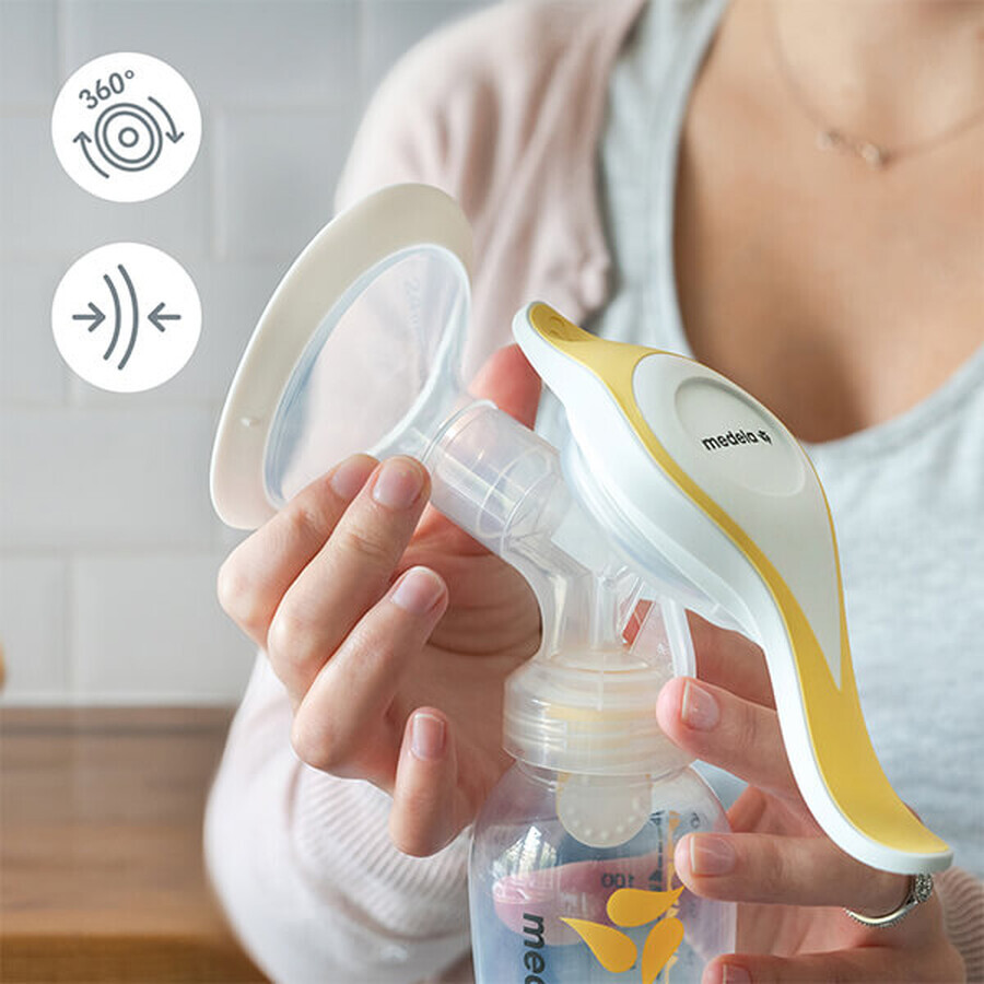 Medela Harmony Flex, extractor de leche manual, 2 fases + set de accesorios esenciales