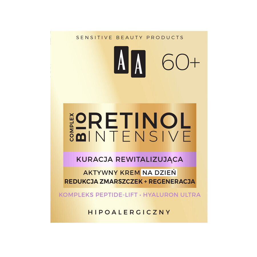 AA Retinol Intensive 60+, crema de día activa, reducción de arrugas + regeneración, 50 ml