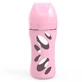 Twistshake, biberon anti-colic, sticlă, cu tetină M din silicon cu debit mediu, roz, de la 2 luni, 260 ml